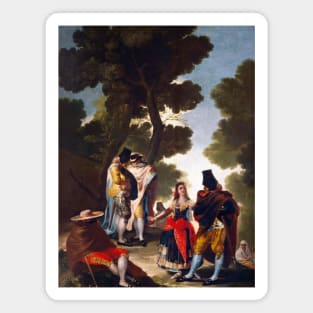 The Maja and the Cloaked Men, or A Walk through Andalusia by Francisco Goya Magnet